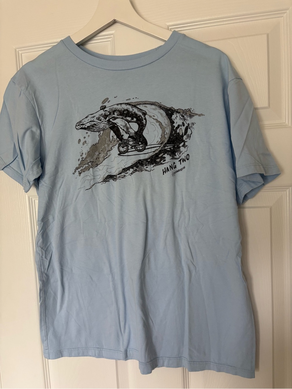 Hang Two Light Blue Graphic Tee for Men from Cyclelogicalgear